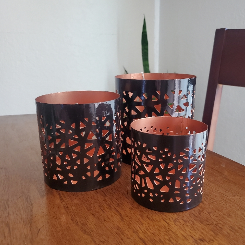 Set of 3 tea light holders